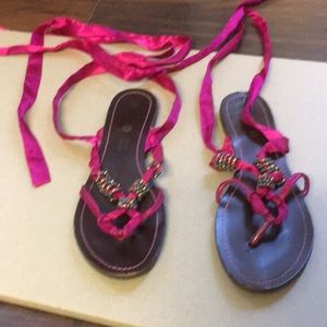 Sunny Feet pink lace sandals
